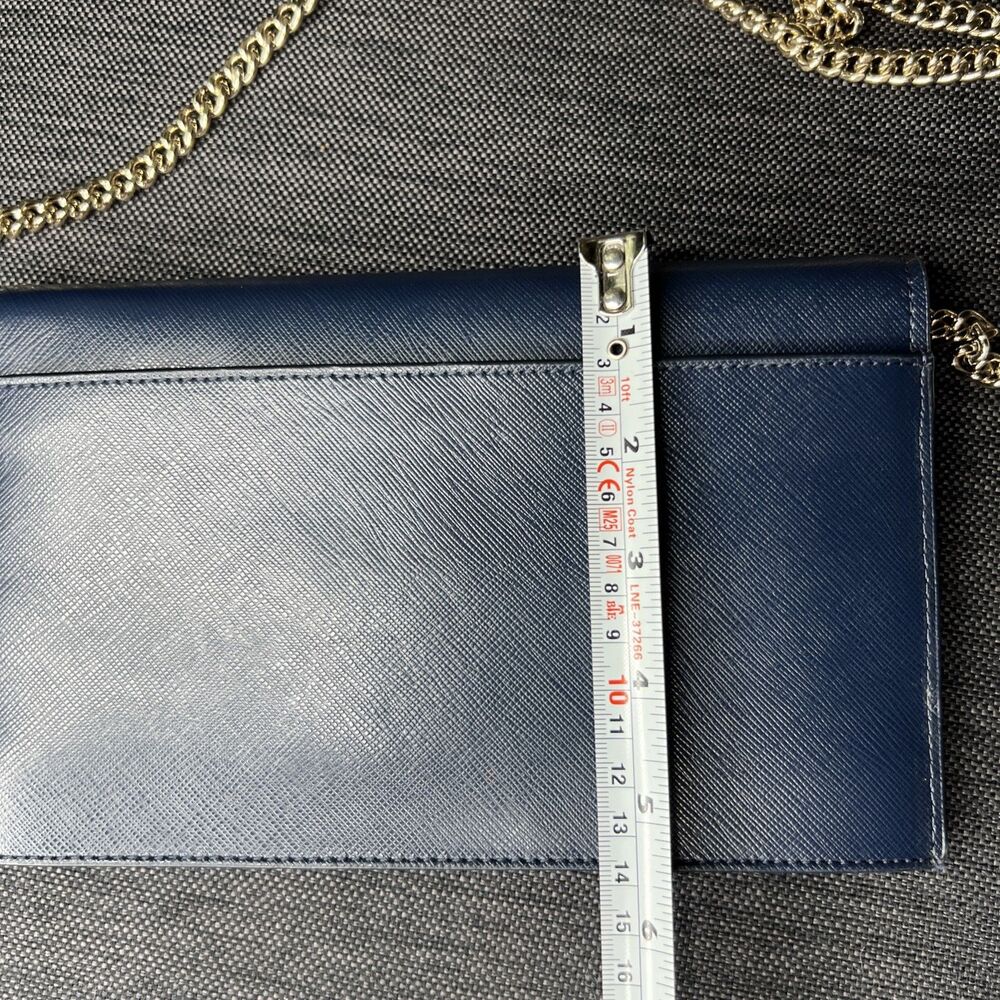 Kate Spade Willow Wallet Saffiano Leather Flap Convertible Crossbody Bag Navy - Picture 7 of 7